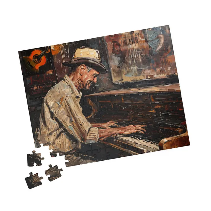 Printify Earrings Puzzle 110 252 520 1014piece Honky Tonk Piano Player