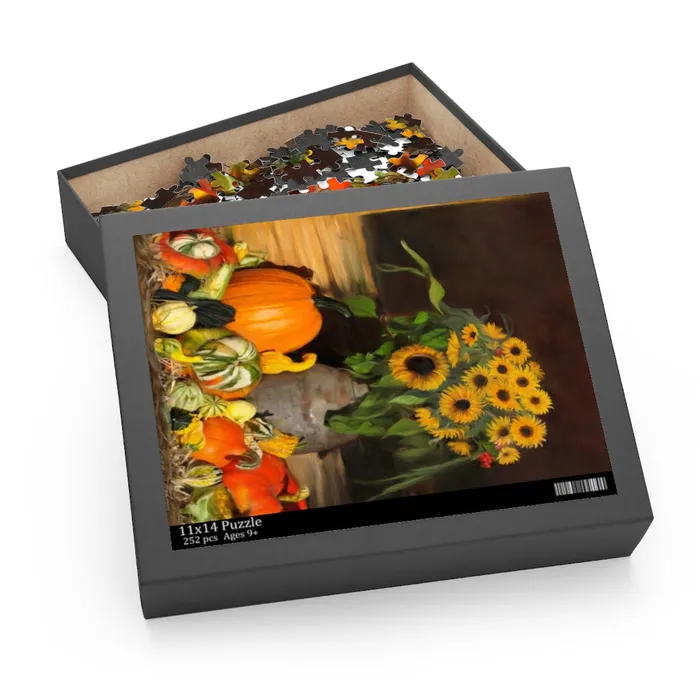 Printify Necklaces Photo Puzzle 120 252 500Piece Bountiful Harvest Gourds