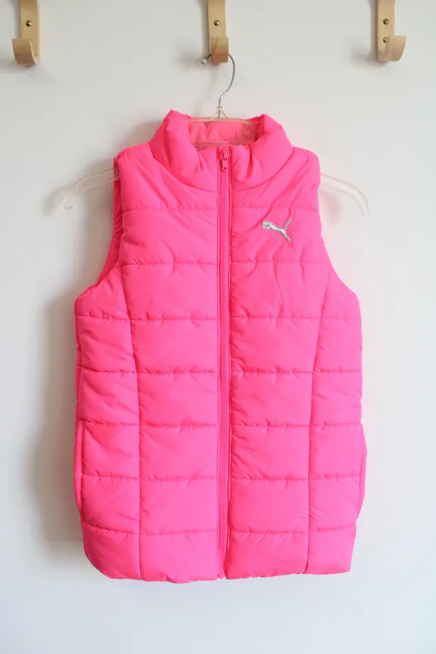 Puma Hot Pink Puffer Vest Youth M 1012 Puma Earrings