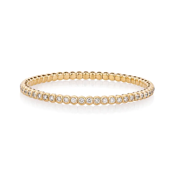 RACHEL LYNN CHICAGO Bracelets Yellow Gold and Diamond Bezel Set Stretch Tennis Bracelet 365cts RACHEL LYNN CHICAGO Bracelets Yellow Gold and Diamond Bezel Set Stretch Tennis Bracelet 365cts