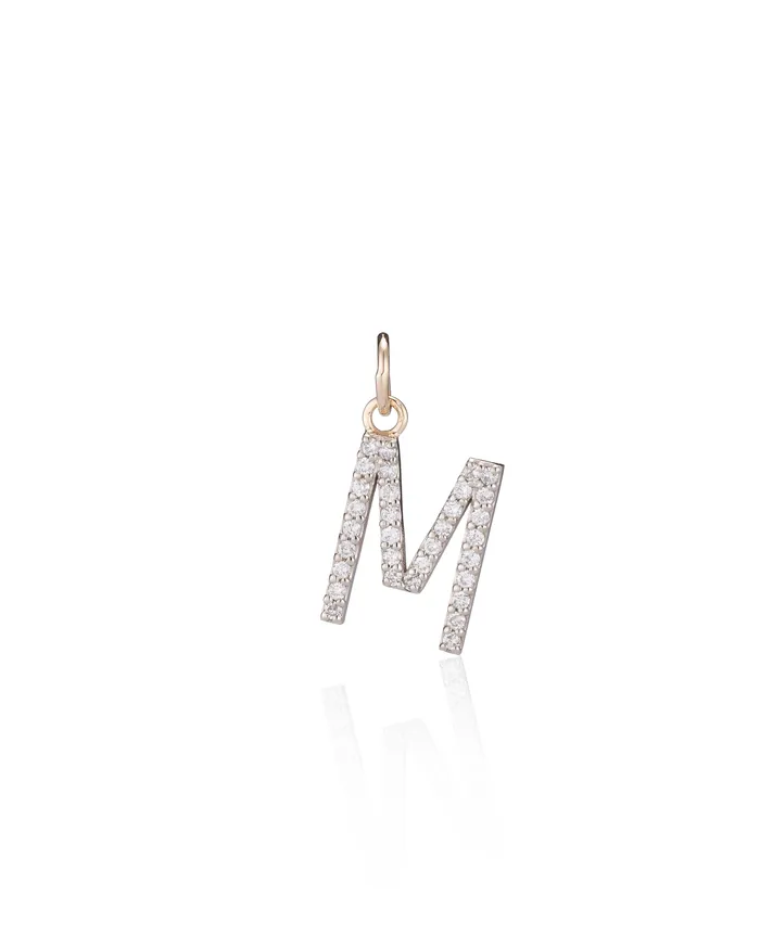 RACHEL LYNN CHICAGO Charm Necklaces Diamond M Letter Charm