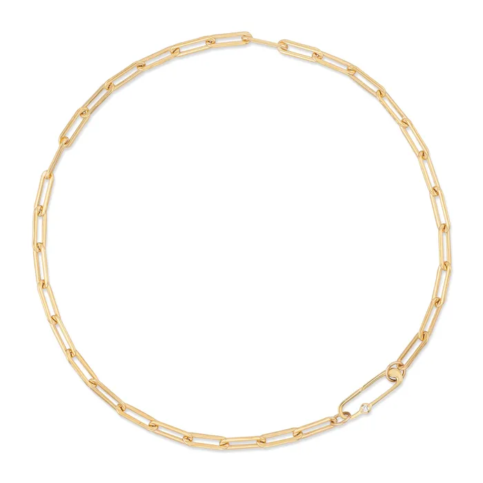RACHEL LYNN CHICAGO Necklaces Gold Filled Chain Large Diamond Clasp Necklace RACHEL LYNN CHICAGO Necklaces Gold Filled Chain Large Diamond Clasp Necklace