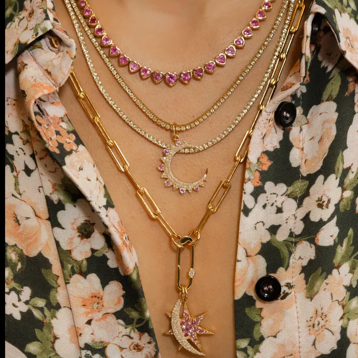 RACHEL LYNN CHICAGO Necklaces Gold Filled Chain Large Diamond Clasp Necklace