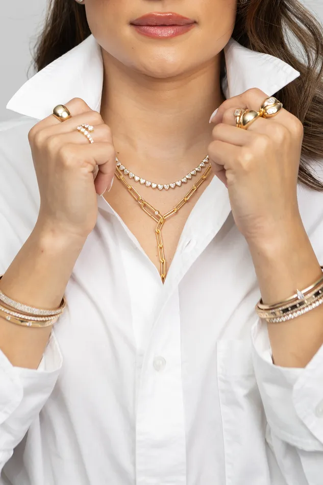 RACHEL LYNN CHICAGO Necklaces Gold Filled Chain Large Diamond Clasp Necklace