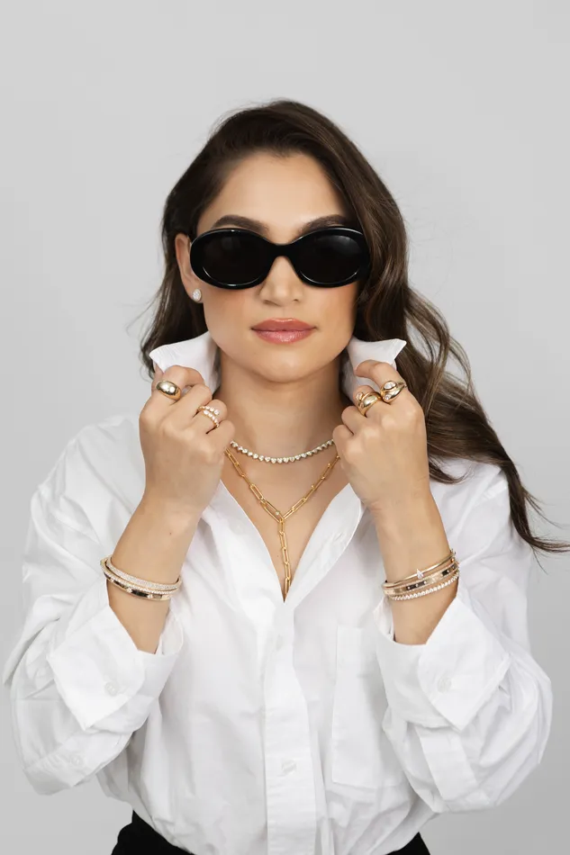 RACHEL LYNN CHICAGO Necklaces Gold Filled Chain Large Diamond Clasp Necklace