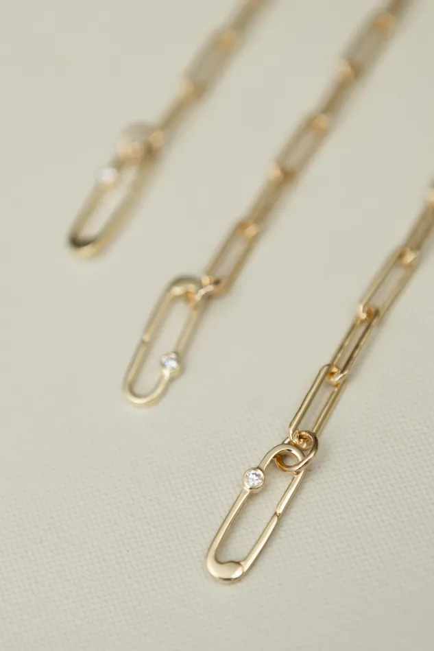 RACHEL LYNN CHICAGO Necklaces Gold Filled Chain Large Diamond Clasp Necklace