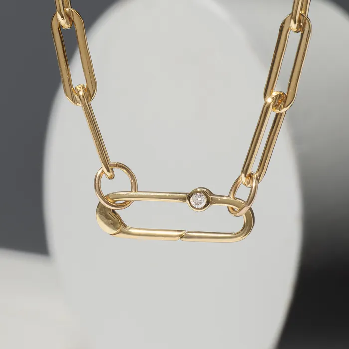 RACHEL LYNN CHICAGO Necklaces Gold Filled Chain Large Diamond Clasp Necklace