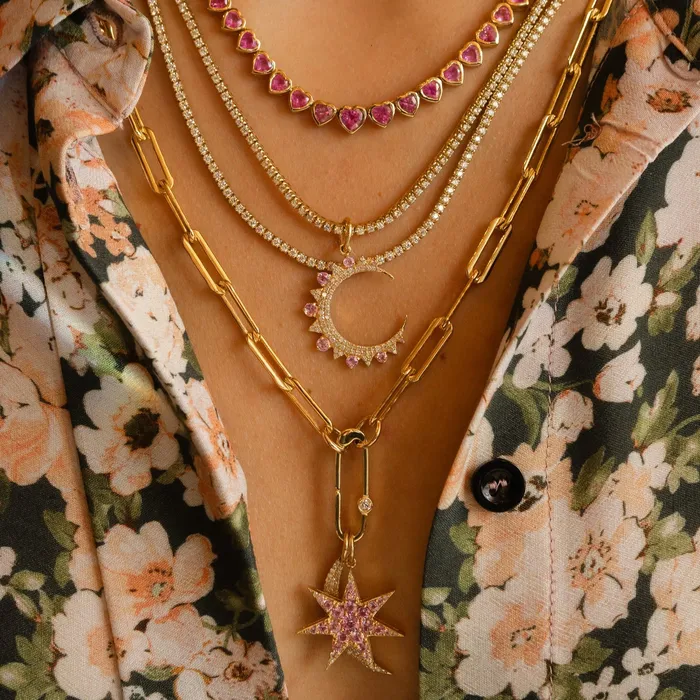 RACHEL LYNN CHICAGO Necklaces Gold Filled Chain Large Diamond Clasp Necklace