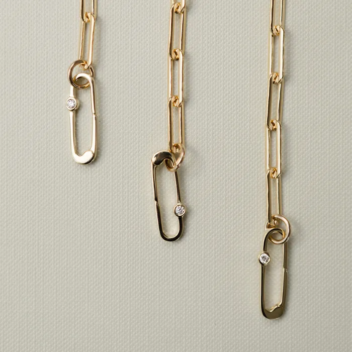 RACHEL LYNN CHICAGO Necklaces Gold Filled Chain Large Diamond Clasp Necklace