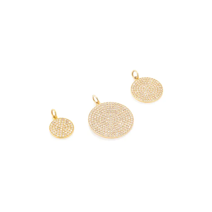 RACHEL LYNN CHICAGO Necklaces Medium Yellow Gold and Diamond Disk Pendant