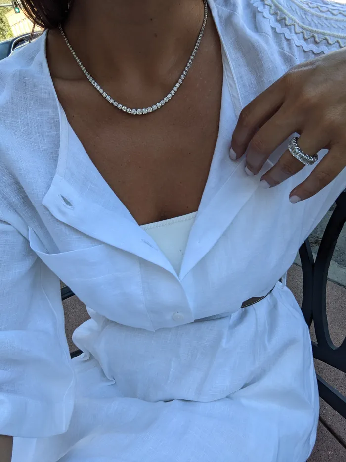 RACHEL LYNN CHICAGO Necklaces White Gold All The Way Graduated 800cts Diamond 1750 Tennis Necklace