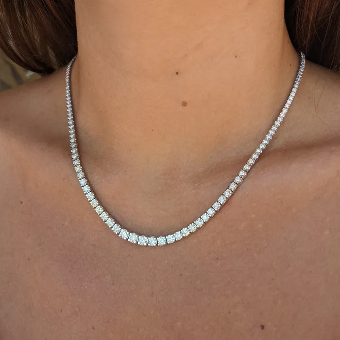 RACHEL LYNN CHICAGO Necklaces White Gold All The Way Graduated 800cts Diamond 1750 Tennis Necklace