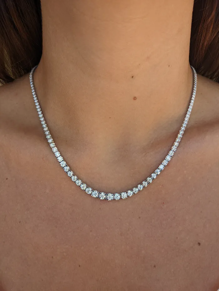 RACHEL LYNN CHICAGO Necklaces White Gold All The Way Graduated 800cts Diamond 1750 Tennis Necklace