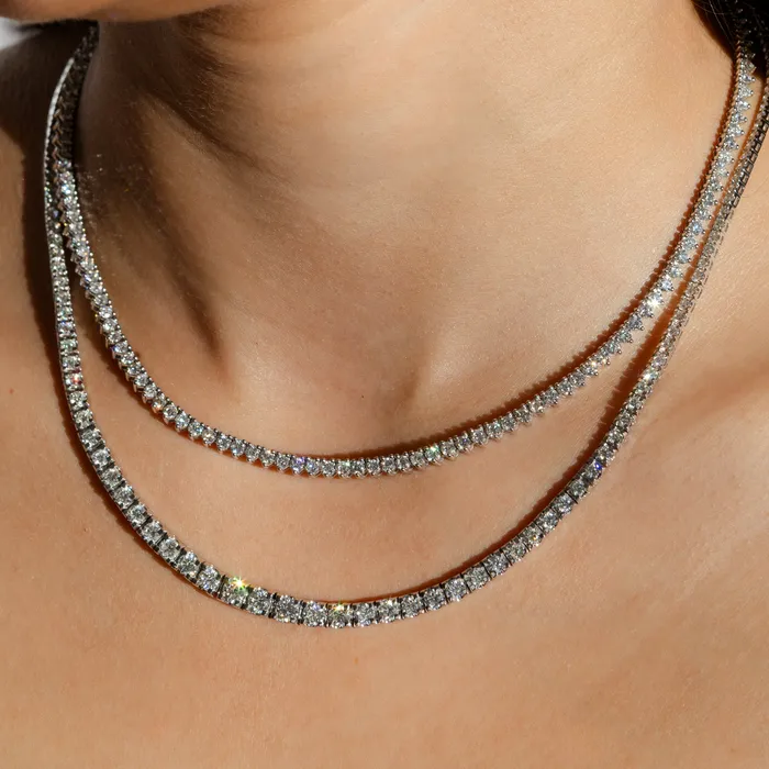 RACHEL LYNN CHICAGO Necklaces White Gold All The Way Graduated 800cts Diamond 1750 Tennis Necklace