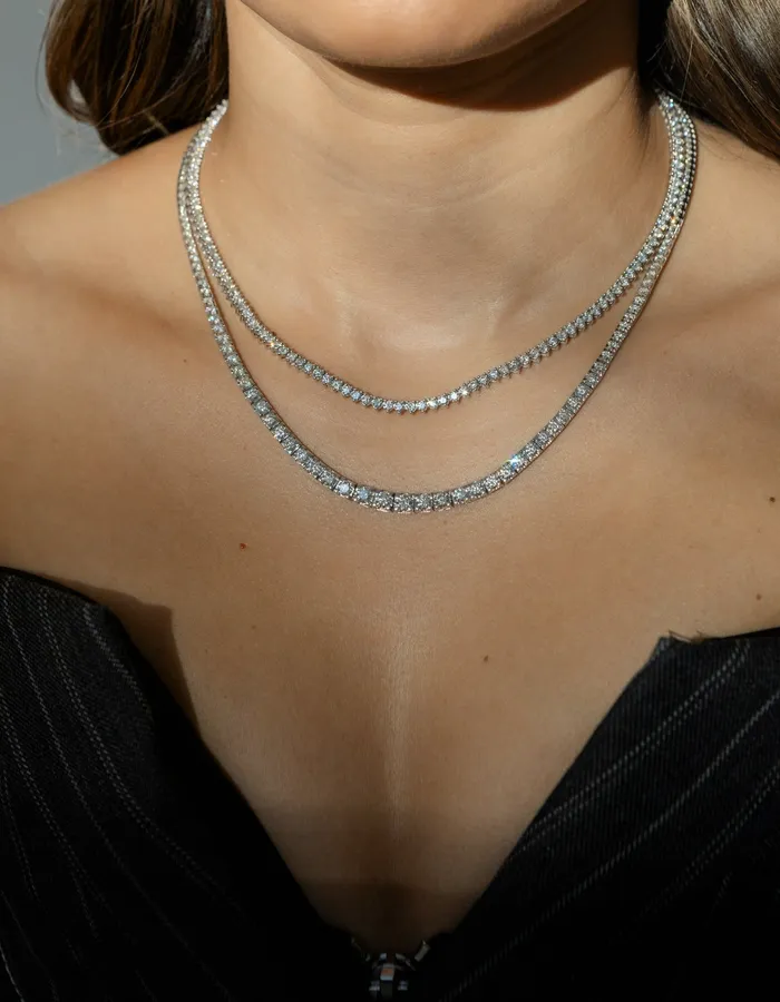 RACHEL LYNN CHICAGO Necklaces White Gold All The Way Graduated 800cts Diamond 1750 Tennis Necklace