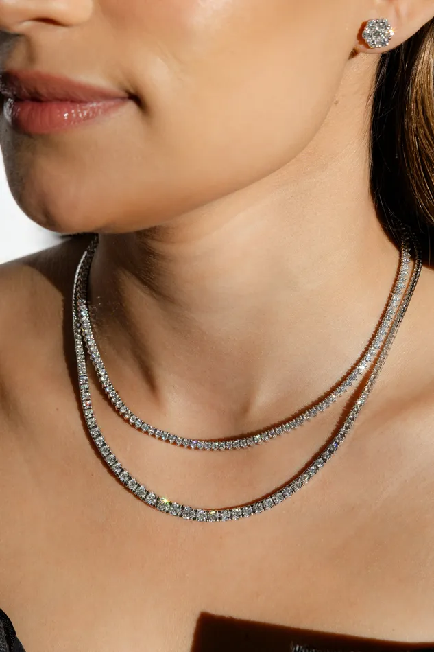RACHEL LYNN CHICAGO Necklaces White Gold All The Way Graduated 800cts Diamond 1750 Tennis Necklace
