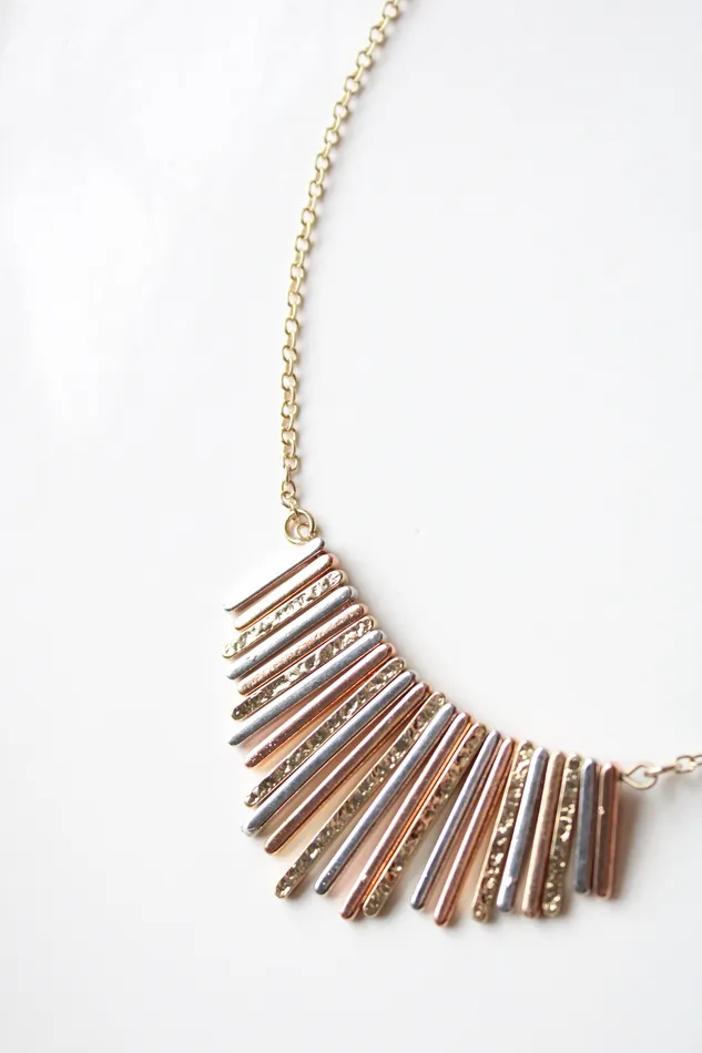 Rain Earrings Rain Metal Sticks Design Three Stone Necklace Earring Set