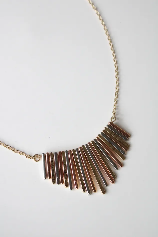Rain Earrings Rain Metal Sticks Design Three Stone Necklace Earring Set