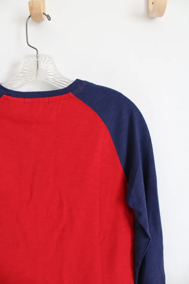 Ralph Lauren Rings NEW Polo Ralph Lauren Blue Red Long Sleeved Henley Shirt Youth M 1012