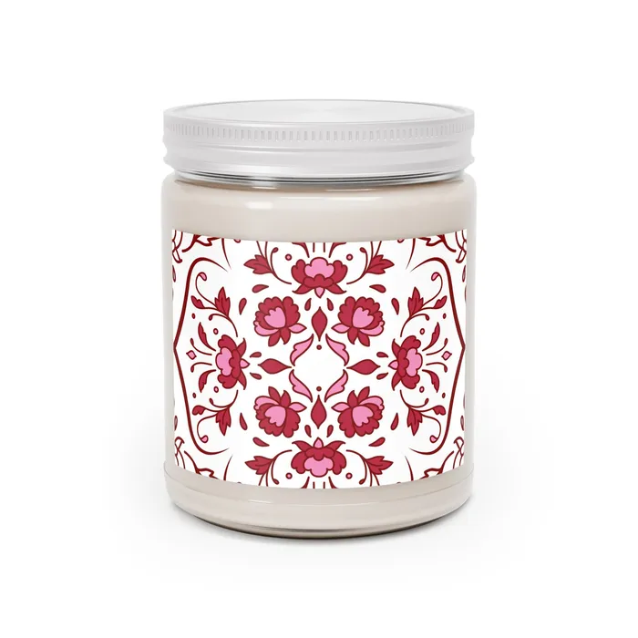 Red Floral AromatherapyCandles 9oz Printify Rings