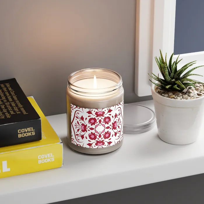 Red Floral AromatherapyCandles 9oz Printify Rings