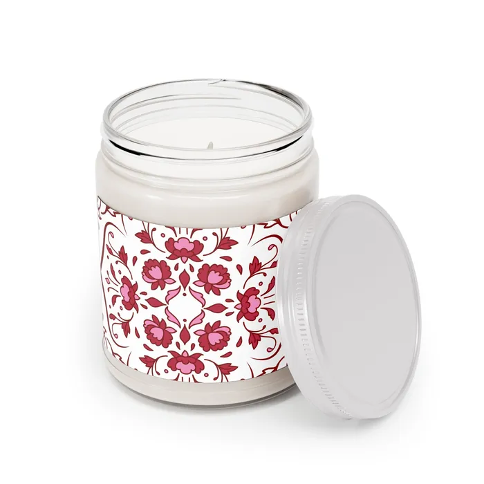 Red Floral AromatherapyCandles 9oz Printify Rings
