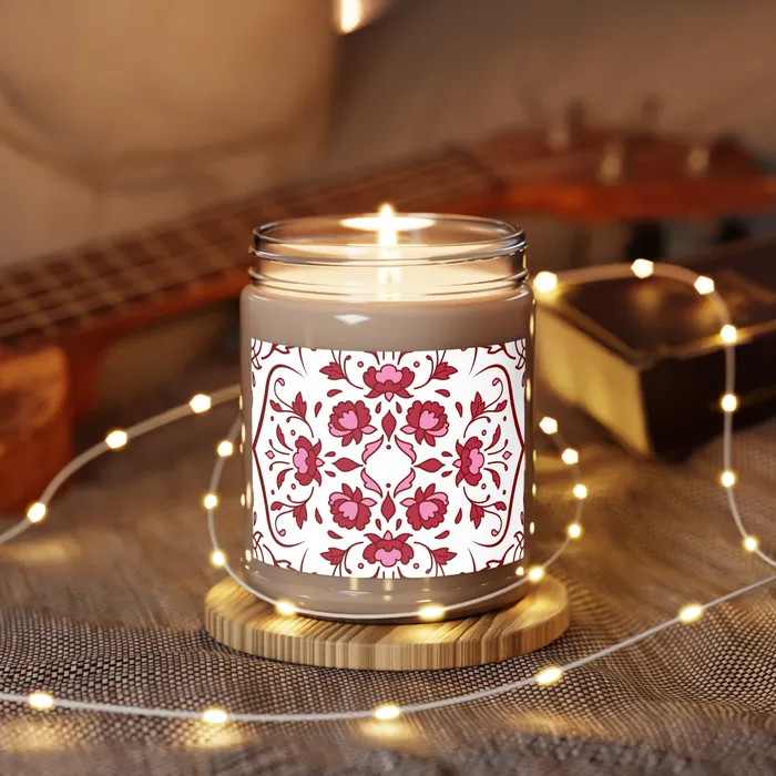 Red Floral AromatherapyCandles 9oz Printify Rings