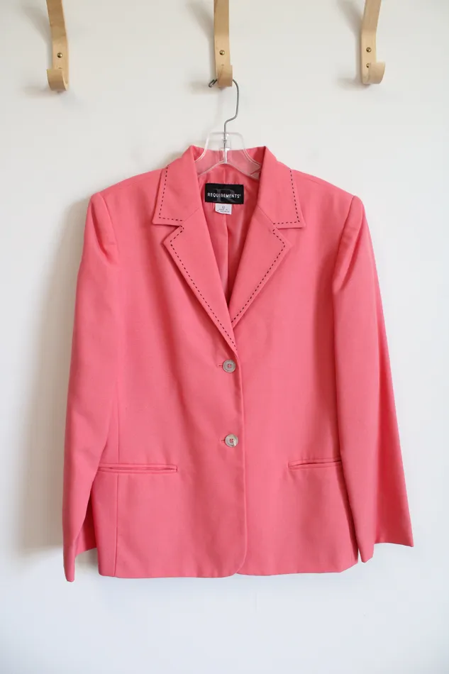 Requirements Hot Pink Stitched Blazer 12 Requirements Earrings