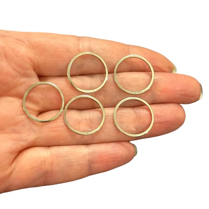 Rhodium Plated 18mm Connector Rings 18mm Closed Rhodium Rings 5 pcs in a pack Peppy Beads Earrings Rhodium Plated 18mm Connector Rings 18mm Closed Rhodium Rings 5 pcs in a pack Peppy Beads Earrings
