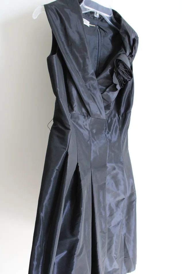Rickie Freeman Teri Jon Black Satin Dress 4 Teri Jon Rings