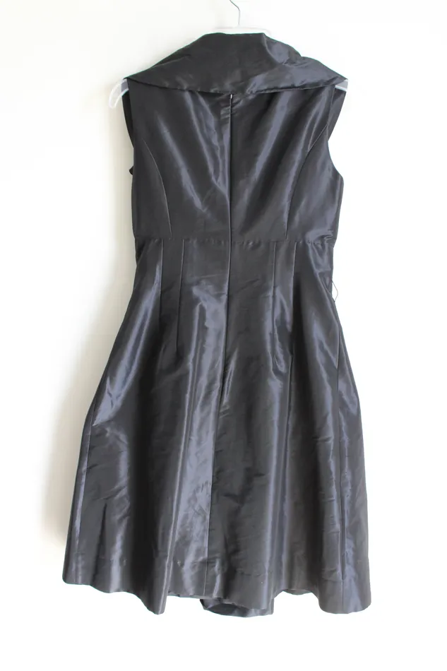 Rickie Freeman Teri Jon Black Satin Dress 4 Teri Jon Rings