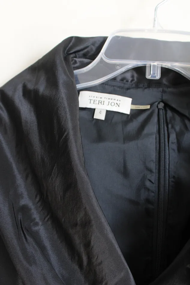 Rickie Freeman Teri Jon Black Satin Dress 4 Teri Jon Rings