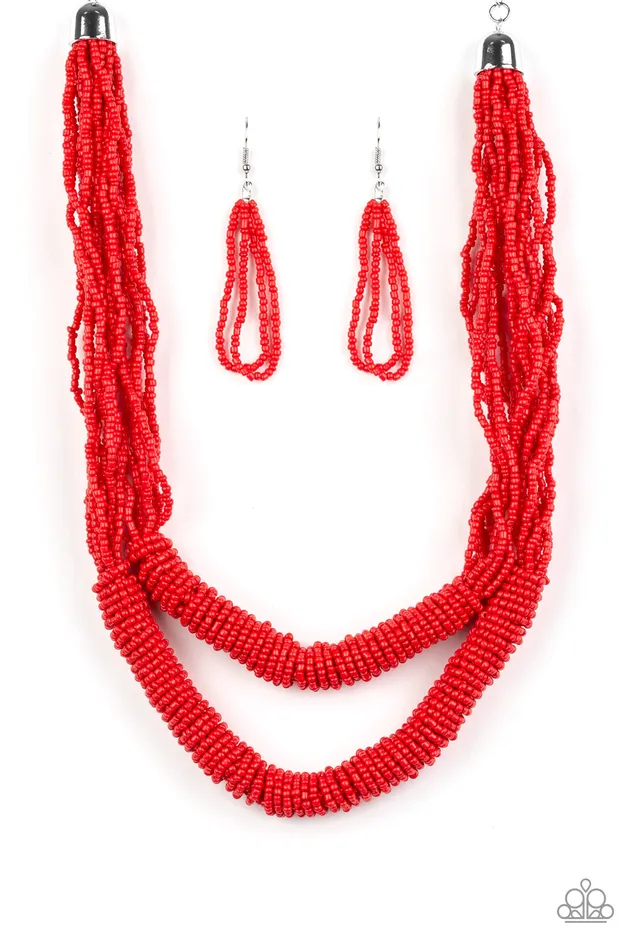 Right As RAINFOREST Red Paparazzi Accessories Earrings