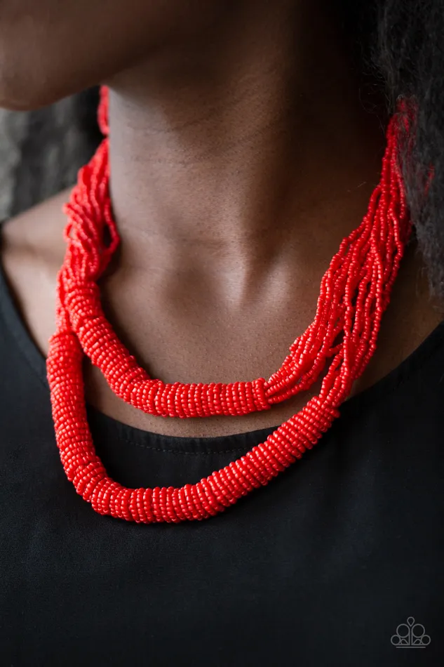Right As RAINFOREST Red Paparazzi Accessories Earrings