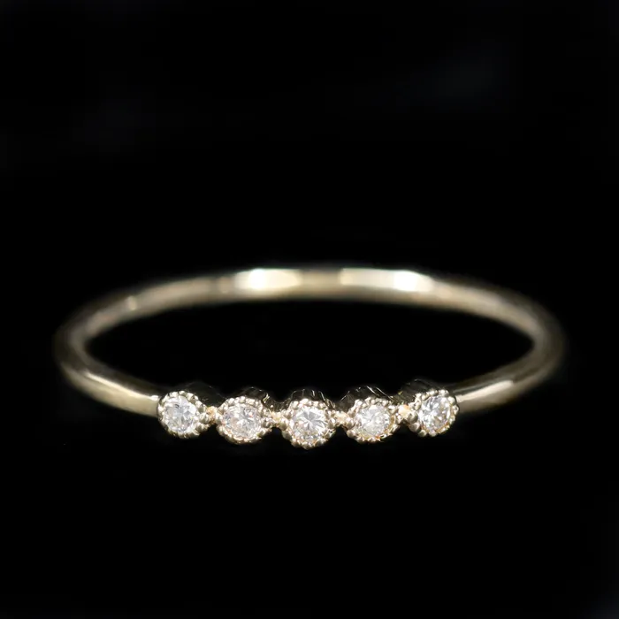 Rings 14K Yellow Gold 008 CTW Diamond Bezel Band Diamond South