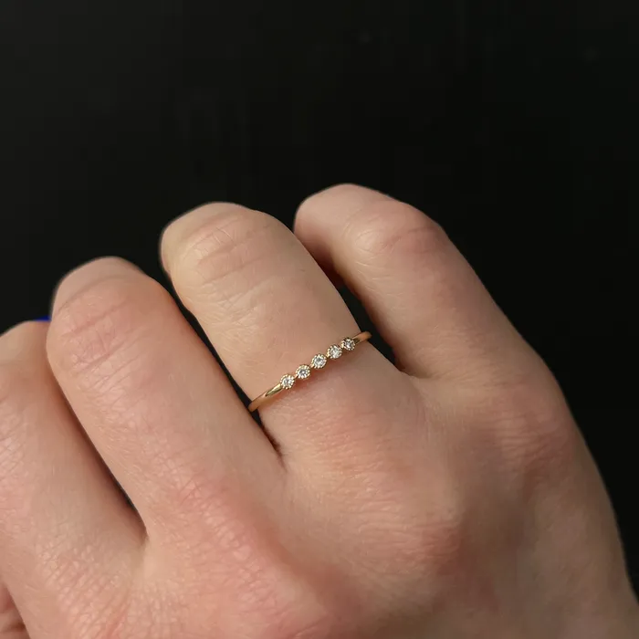 Rings 14K Yellow Gold 008 CTW Diamond Bezel Band Diamond South