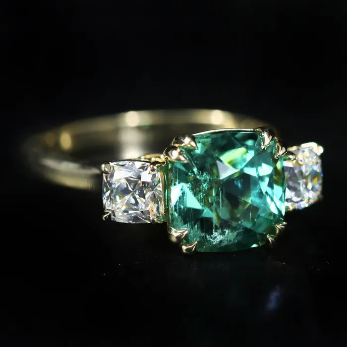 Rings 18k Yellow Gold 380 Carat Tourmaline and Diamond Ring Immaculate Jewelry Rings 18k Yellow Gold 380 Carat Tourmaline and Diamond Ring Immaculate Jewelry