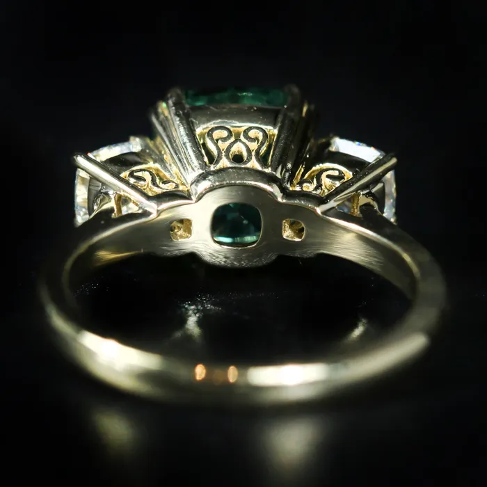 Rings 18k Yellow Gold 380 Carat Tourmaline and Diamond Ring Immaculate Jewelry