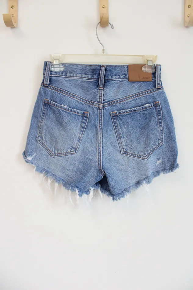Rings Aeropostale 90s High Rise CutOff Distressed Denim Shorts 00 Aeropostale