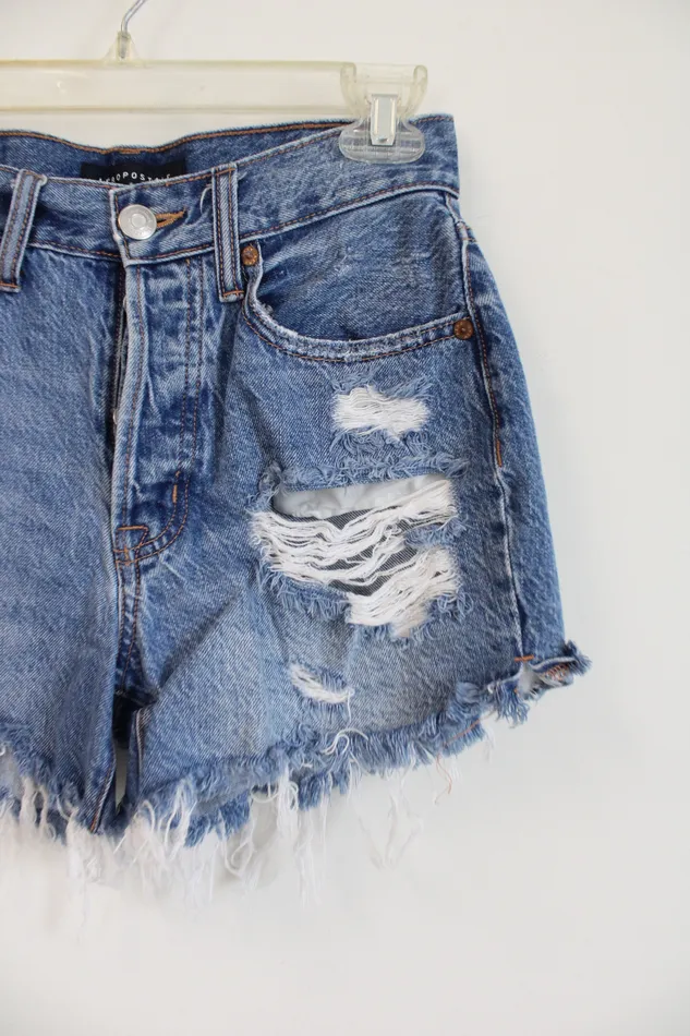 Rings Aeropostale 90s High Rise CutOff Distressed Denim Shorts 00 Aeropostale