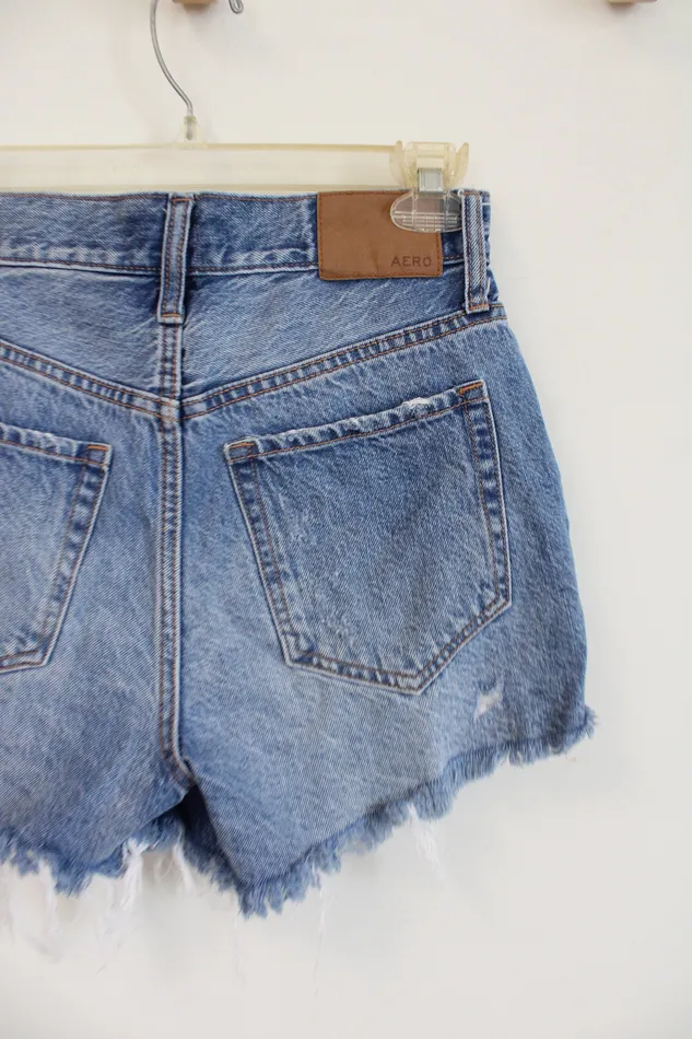 Rings Aeropostale 90s High Rise CutOff Distressed Denim Shorts 00 Aeropostale