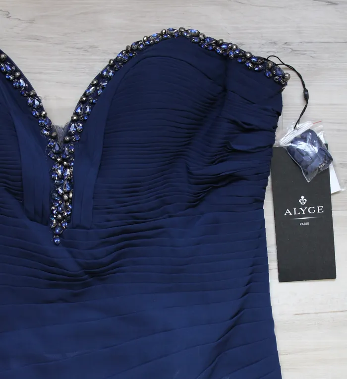Rings Alyce NEW Alyce Paris Dark Navy Blue Sleeveless Dress 14