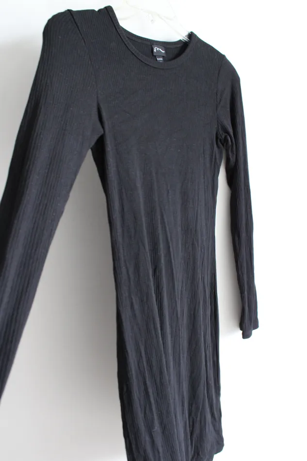 Rings Art Class Art Class Black Ribbed Long Sleeved Dress Youth XL 1416