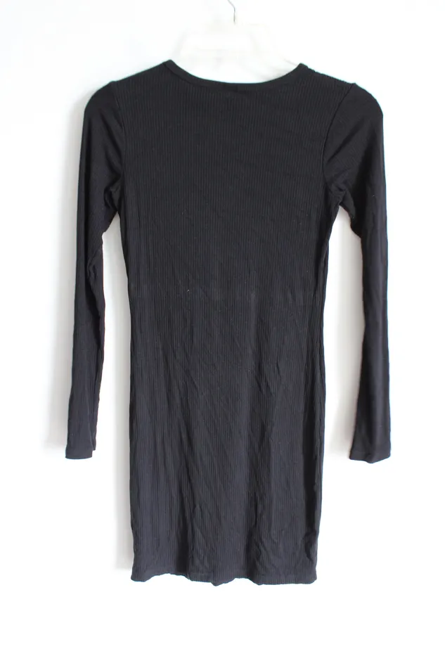 Rings Art Class Art Class Black Ribbed Long Sleeved Dress Youth XL 1416