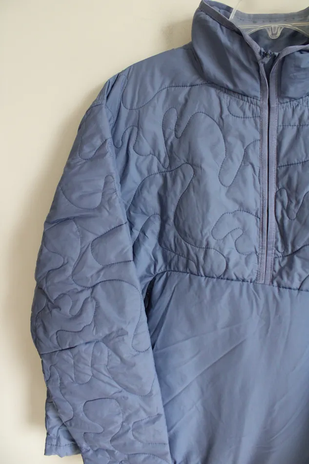 Rings Avia Avia Pastel Blue Quilted 14 Zip Pullover Windbreaker Jacket XL 1618