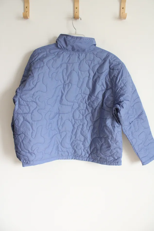 Rings Avia Avia Pastel Blue Quilted 14 Zip Pullover Windbreaker Jacket XL 1618