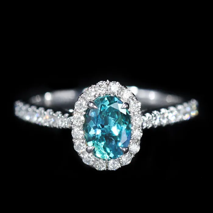 Rings BB Diamonds 14K White Gold GIA 089 Carat Alexandrite and Diamond Ring