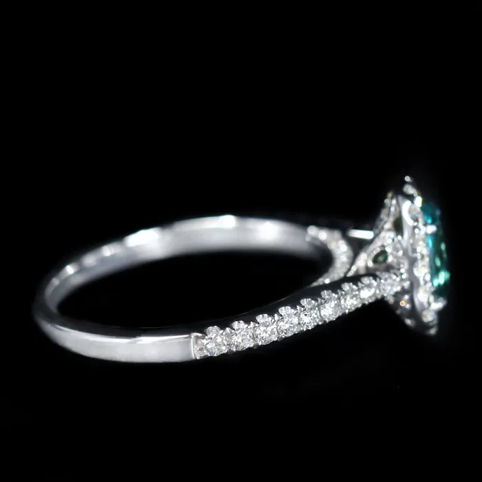 Rings BB Diamonds 14K White Gold GIA 089 Carat Alexandrite and Diamond Ring