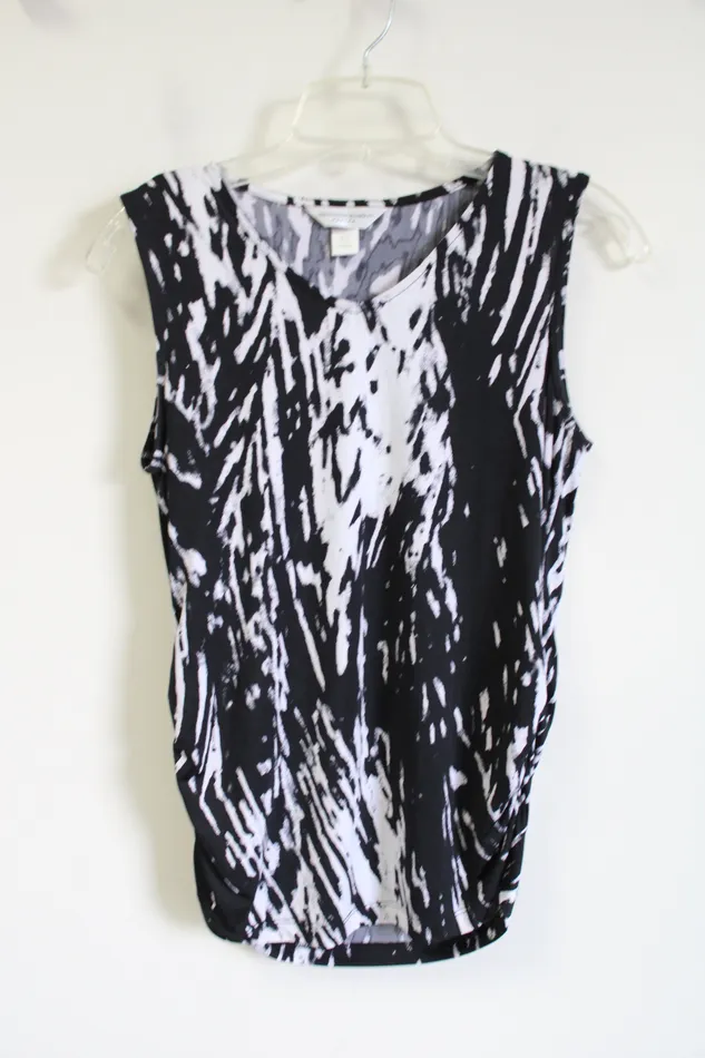 Rings Christopher Banks Christopher Banks Black White Cinched Sides Tank S Petite Rings Christopher Banks Christopher Banks Black White Cinched Sides Tank S Petite