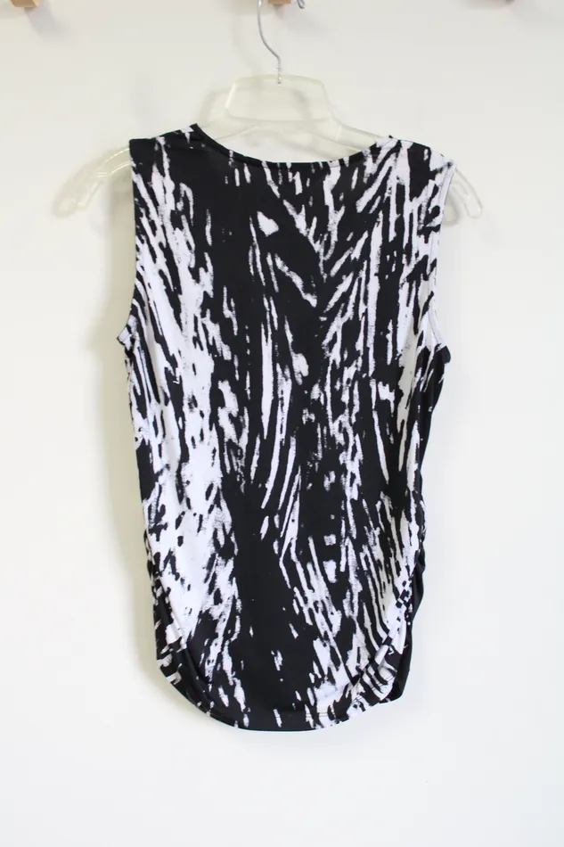 Rings Christopher Banks Christopher Banks Black White Cinched Sides Tank S Petite